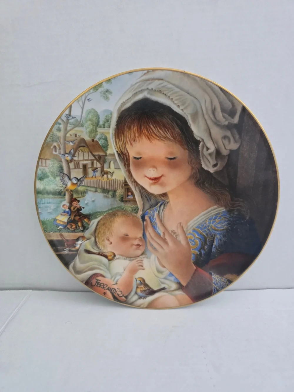 1979 vintage Avian Mother and Child by Juan Ferrandiz Collectible plate